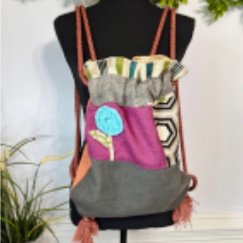 Stylish Multicolor Patchwork Backpack - image 1